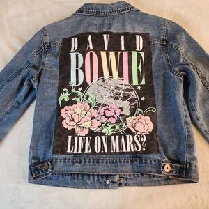 CI SONO David Bowie Upcycled Distressed Denim Button Front Jacket Size Large